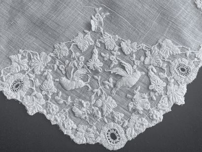 Small embroidered handkerchief in relief,...