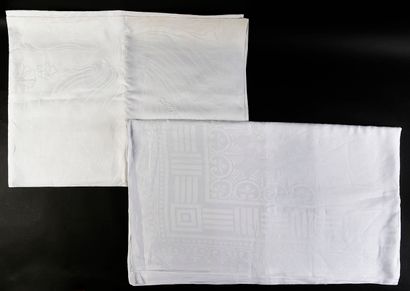 Two damask tablecloths, Art Nouveau, Hans...