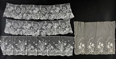 Three rare Art Nouveau laces, circa 1900.
Three...