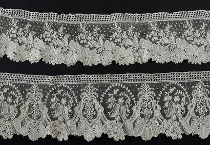 Eight gauze borders, needlepoint, Belgium,...
