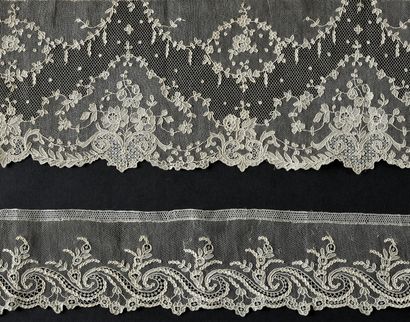 Four borders in Alençon lace, needlework,...