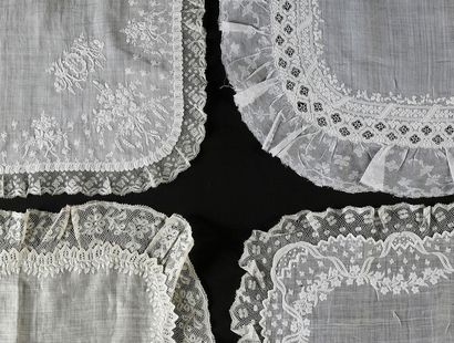 Four embroidered handkerchiefs, 2nd half...