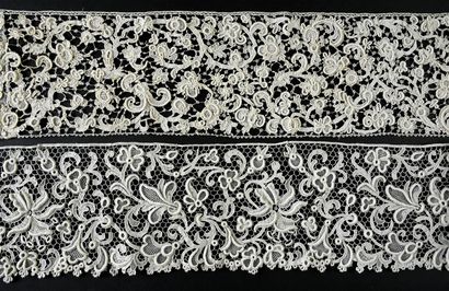 Two large needle lace borders, end of the...