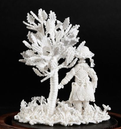 
Rare knotted lace sculpture, Margareten-Spitze,...