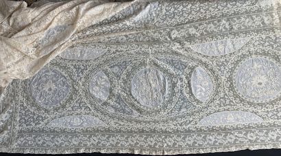Normandy lace bonnet top, embroidery and...
