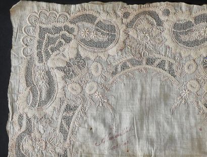 Four embroidered handkerchiefs, 2nd half...