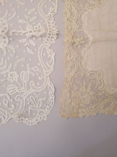 Two lace handkerchiefs, Brussels, end of...