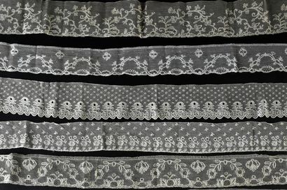 Twelve bobbin lace borders, Mechelen and...