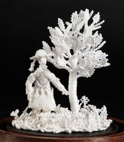 
Rare knotted lace sculpture, Margareten-Spitze,...