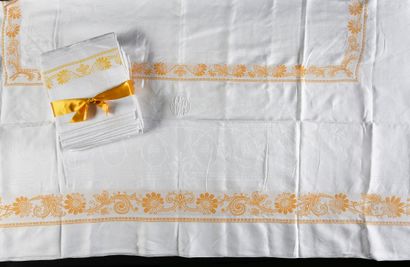 Tablecloth and eighteen napkins, end of the...