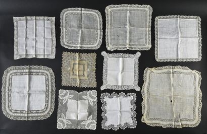 Embroidered handkerchiefs, collars and doilies,...
