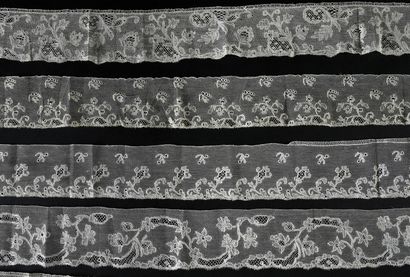 Eight borders in Malines lace, spindle, 2nd...
