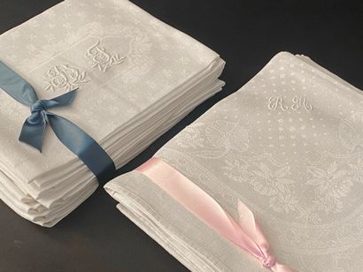 Two suites of napkins, end of the 19th century....