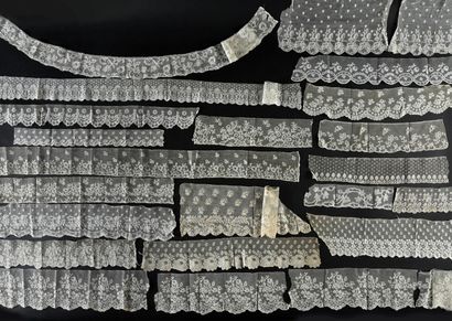 Twenty borders and documents in Malines lace,...