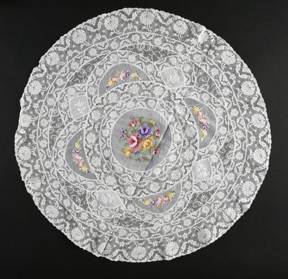 Placemats and cushions in a bonnet background,...