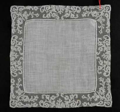 Eight handkerchiefs in Malines lace, Belgium,...