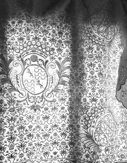 Boutis quilt, coat of arms and count's crown,...