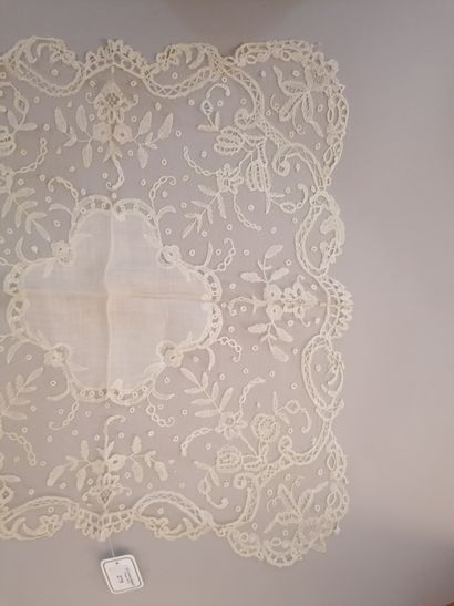 Two lace handkerchiefs, Brussels, end of...