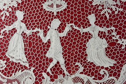 Large panel with round of characters, spindles...