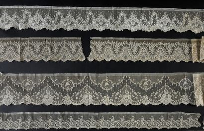 Four borders in Alençon lace, needlework,...