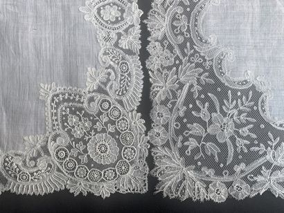 Two lace handkerchiefs, Brussels, end of...