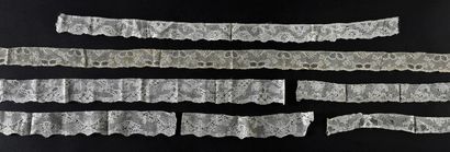 Six rare Malines laces with armour background,...