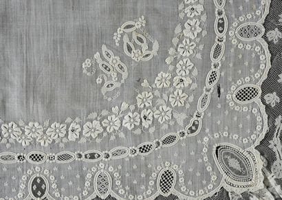 Four large embroidered handkerchiefs, 1st...