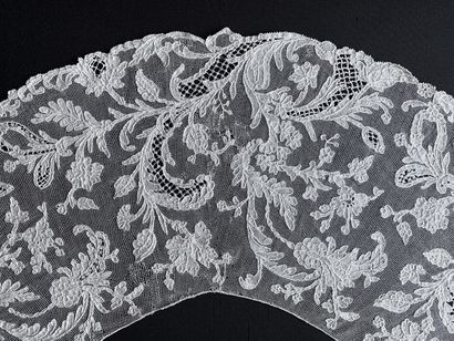 A Burano lace berthe neck, needlework, late...