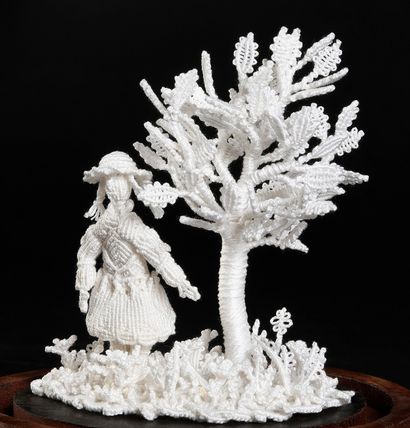 
Rare knotted lace sculpture, Margareten-Spitze,...