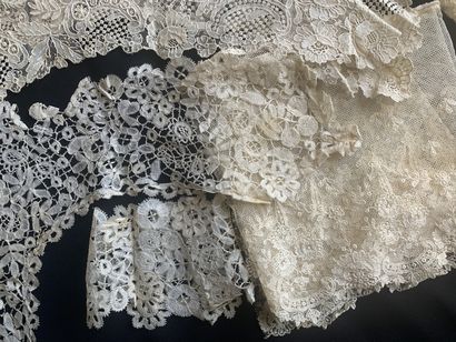Gauze lace collars, needlepoint, late 19th...