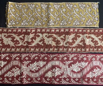Three borders in pulled threads embroidered...