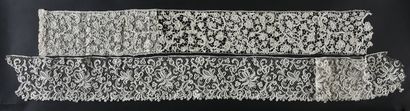 Two large needle lace borders, end of the...