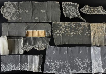 Laces in progress and documents, late 19th...