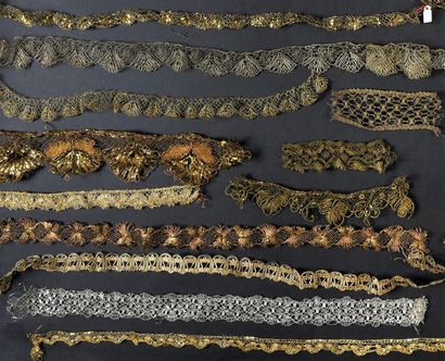 Important collection of metallic lace borders...