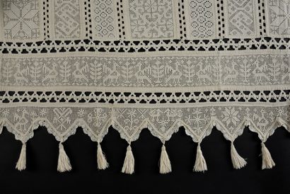 Panel, pulled thread embroidered, Margaret...