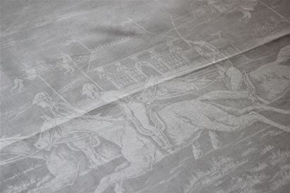 Linen damask banquet tablecloth for horse...