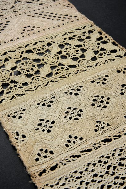 Rare cut-stitch panel, Italy, 2nd half of...