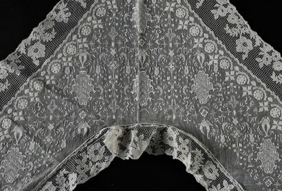 Nine collars or wimps in white embroidery,...