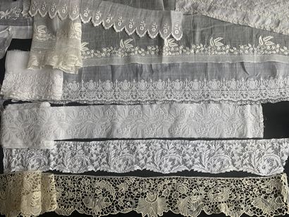 White embroidery metrages, 19th century....