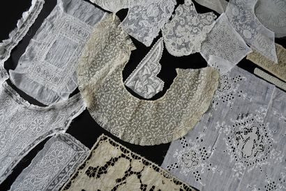 Important collection of white embroideries,...