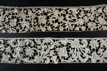 Two needle lace borders, Italy, 2nd half...