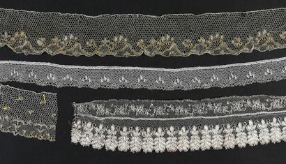 Metallic and silk lace borders and documents,...