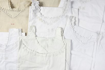Fourteen women's day shirts, early 20th century.
Sleeveless...