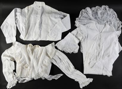 Seven women's nightgowns, late 19th century.
In...