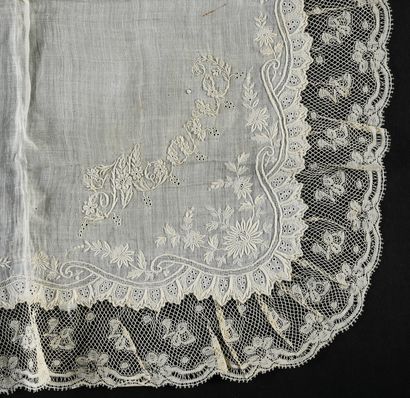 Three embroidered handkerchiefs, 2nd half...