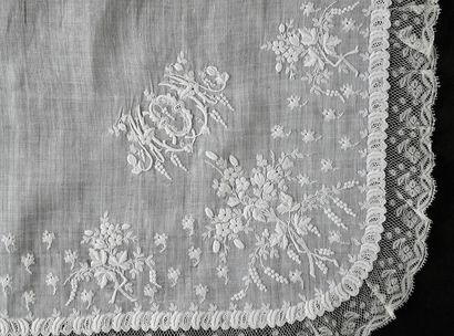 Four embroidered handkerchiefs, 2nd half...