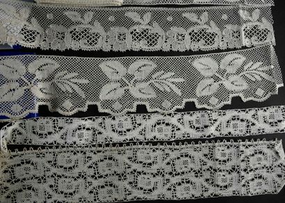 Long lengths of lace, bobbins, Belgium, 1st...