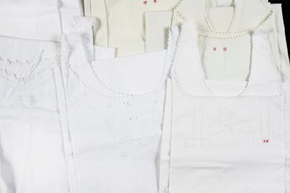Fourteen women's day shirts, early 20th century.
Sleeveless...