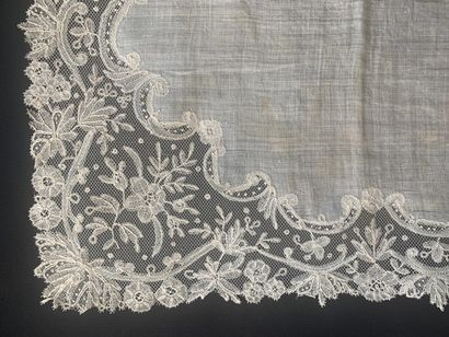 Two lace handkerchiefs, Brussels, end of...