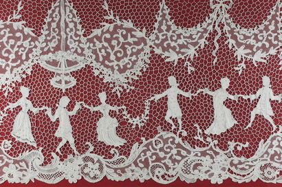 Large panel with round of characters, spindles...